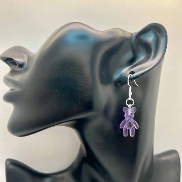 Gummy Bear Earrings - Rainbow Colors - Mini Bear Earrings - Teddy Bear Earrings - Picture 9 of 10